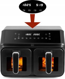 FRYTKOWNICA DWUKOMOROWA BEZTŁUSZCZOWA AIRFRYER Eldom FR210 DUŻA PODWÓJNA 9L 11