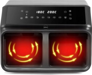 FRYTKOWNICA DWUKOMOROWA BEZTŁUSZCZOWA AIRFRYER Eldom FR210 DUŻA PODWÓJNA 9L 12
