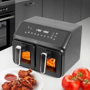 FRYTKOWNICA DWUKOMOROWA BEZTŁUSZCZOWA AIRFRYER Eldom FR210 DUŻA PODWÓJNA 9L 4