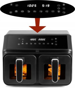 FRYTKOWNICA DWUKOMOROWA BEZTŁUSZCZOWA AIRFRYER Eldom FR210 DUŻA PODWÓJNA 9L 9