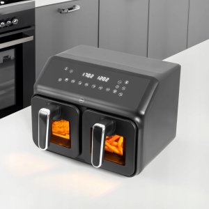 FRYTKOWNICA DWUKOMOROWA BEZTŁUSZCZOWA AIRFRYER Eldom FR210 DUŻA PODWÓJNA 9L 10