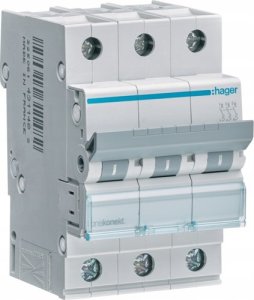 Hager circuit breaker 3-pole C-25A, 6kA MCN325 1