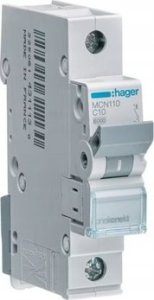Hager circuit breaker 1-pole. C-10A, 6kA MCN110 1