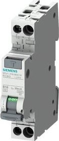 Siemens FI/LS circuit breaker B16 1p+N 0.03A A 6kA 1TE 1p 230V 1