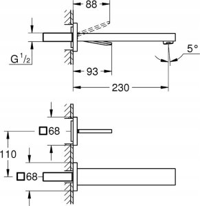 Grohe 19998000 Eurocube Joy washbasin mixer 2 holes, 230 mm, chrome 2
