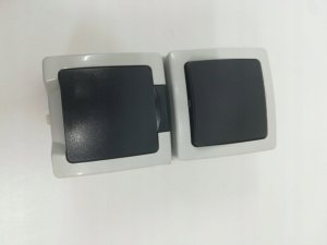 Kopp NAUTIC - On/off switch socket combination, vertical, color: gray 2