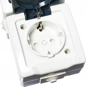 Kopp NAUTIC - On/off switch socket combination, vertical, color: gray 6
