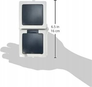 Kopp NAUTIC - On/off switch socket combination, vertical, color: gray 7