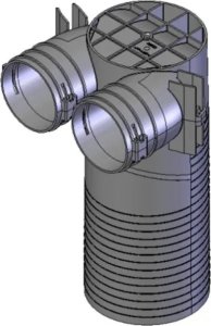 HELIOS FRS-DWK 2-75/125, FlexPipe ceiling/wall box 1