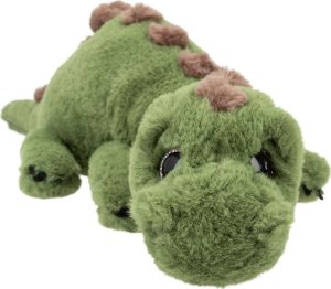 Depesche 12653 Dino World - Cuddly toy dinosaur with green fur and glitter eyes, approx. 50 cm 1