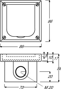 Busch-Jaeger flush-mounted housing 1705 U-101 with hinged lid data communication technology insert/cover for 2