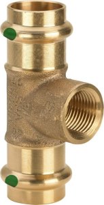 Viega T-piece Sanpress 2217.2 RG SC-Contur with IT 28 x 3/4 inch x 28 mm, 313968 - 5 pieces 1