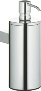 KEUCO lotion dispenser, chrome-plated metal, refillable content approx. 250ml, soap dispenser for bathroom and guest toilet, wall mounting, replacement 1