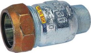 GEBO screw connection, galvanized, HTB/gas version, type AT 1/2" AG for steel pipe 1