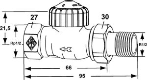 IMI Hydronic Engineering Klint Valve 1/2" through flow direction reversed 1