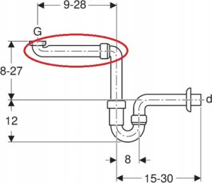 Syfon Geberit space-saving siphon 11/2" x 40 mm 151.107.11.1 2