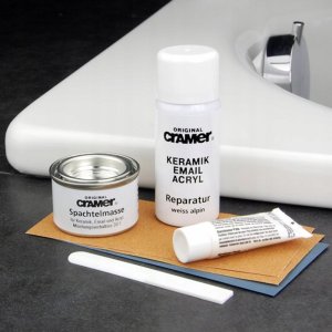 WBV Cramer Repair Set white alpine - for bathtubs, shower trays & wash basins - professional solution for repairing Sc 2