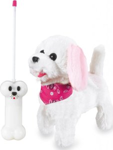 Jamara 460341 Running Dog with Sound Plush, Remote Control White/Pink 3