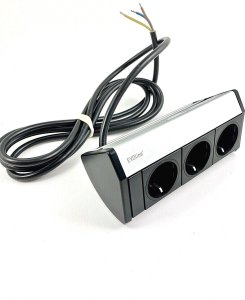 Schulte Elektrotechnik Schulte 930.15.453 Evoline Dock Cuisine, 3 sockets, aluminum look 1
