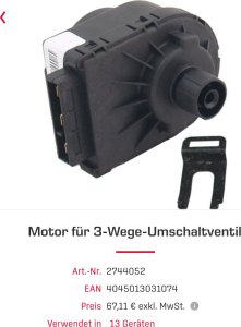 Wolf - Motor for 3-way branch valve for GE, TGB, 2744052 1