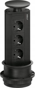 Schulte Elektrotechnik Naber EVOLINE Port 1 socket element, 3-way, retractable, black 1