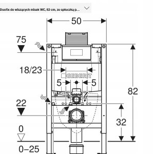 Stelaż Geberit Duofix do WC, Omega 12cm, H82 (111.003.00.2) NOWY 2
