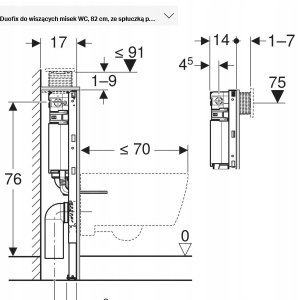 Stelaż Geberit Duofix do WC, Omega 12cm, H82 (111.003.00.2) NOWY 3