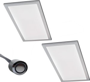 Rolux set of 2 LED lights BASSO 2x6W, stainless steel look, 3000K warm white 1