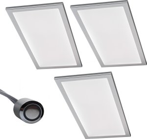 Rolux set of 3 LED lights BASSO 3x6W, stainless steel look, 3000K warm white 1