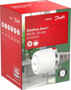 Danfoss Aero RAVL click, thermostatic head with built-in sensor, 26 mm neck diameter 7