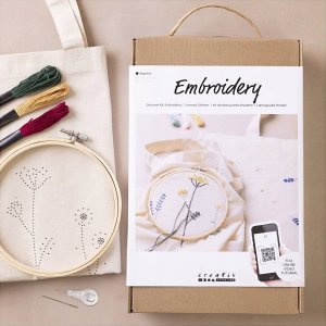 DIY Kit creativ company Starter Craft Set Embroidery Flower - perfect complete set for beginners to 8