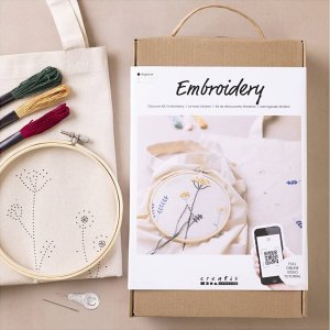 DIY Kit creativ company Starter Craft Set Embroidery Flower - perfect complete set for beginners to 9