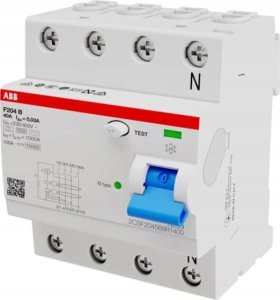 BUSCH-JAEGER F204B-63/0.03 residual current circuit breaker type B 4P, 63A, 30mA, 3kA, 4TE F204 B-63/0.03 1