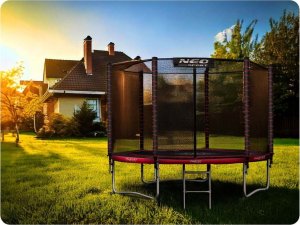 Trampolina ogrodowa Neo-Sport Trampolina ogrodowa 6ft/183cm z siatką zewnętrzną i drabinką 4