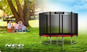 Trampolina ogrodowa Neo-Sport Trampolina ogrodowa 6ft/183cm z siatką zewnętrzną i drabinką 7