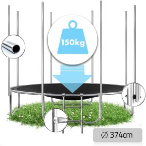 Trampolina ogrodowa Neo-Sport Trampolina ogrodowa 12ft/374cm z siatką zewnętrzną i drabinką 7