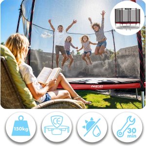Neo-Sport Trampolina ogrodowa 10ft/312cm z siatką zewnętrzną i drabinką 5