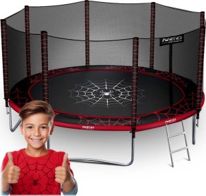 Trampolina ogrodowa 13ft/404cm z siatką zewnętrzną i drabinką Neo-Sport EDUKAMP 1