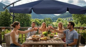 Plonos Parasol ogrodowy składany 6 segmentowy 350 cm z pokrowcem PL-880 6