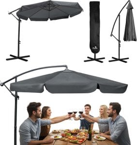 Plonos Parasol ogrodowy składany 8 segmentowy 350 cm z pokrowcem PL-881 1