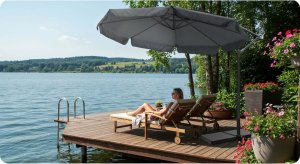 Plonos Parasol ogrodowy składany 8 segmentowy 350 cm z pokrowcem PL-881 13