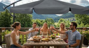 Plonos Parasol ogrodowy składany 8 segmentowy 350 cm z pokrowcem PL-881 10