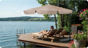 Plonos Parasol ogrodowy składany 6 segmentowy 350 cm z pokrowcem PL-880 12