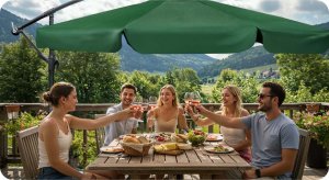 Plonos Parasol ogrodowy składany 6 segmentowy 350 cm z pokrowcem PL-880 10