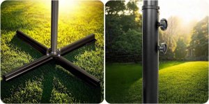 Plonos Parasol ogrodowy składany 6 segmentowy 350 cm z pokrowcem PL-880 8