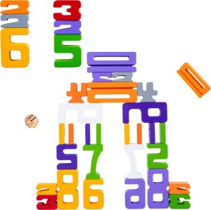 LeanToys Drewniane Cyferki Nauka Matematyki Kostki do Gry Klocki Edukacyjne 3