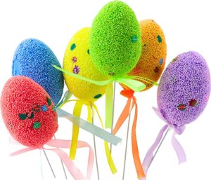 Lean Jajka Wielkanocne Na Piku Druciku Kolorowe Listki Wstążka Ozdoba 6szt 3