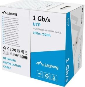 Kabel UTP Lanberg 1Gb/s 100m drut CCA 1