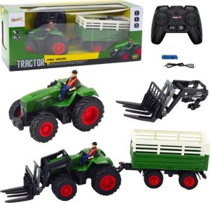 Traktor Rolniczy Z Przyczepą i Widłami Zdalnie Sterowany RC 2.4G LEAN Toys 1