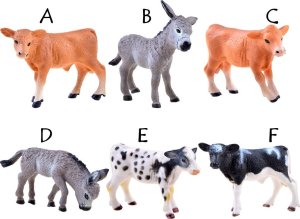 SERIA ZWIERZĘTA FARMA Figurka osioł cielak krowa KOLEKCJA ZA3388 EDUKAMP 14